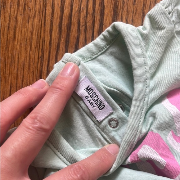 Moschino Green and Pink Short Sleeve Tee - Picture 2 of 3